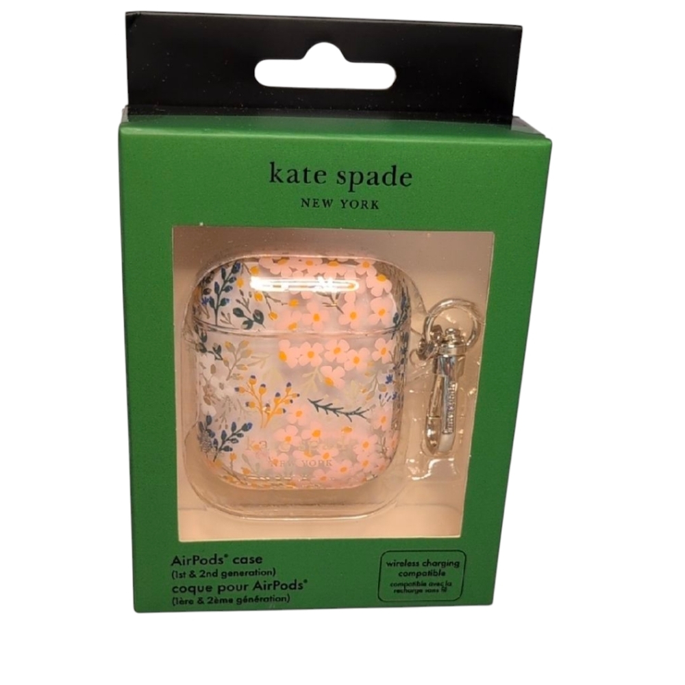 Kate Spade AirPods Protective Case Multi Floral Rose with Keychain Ring
